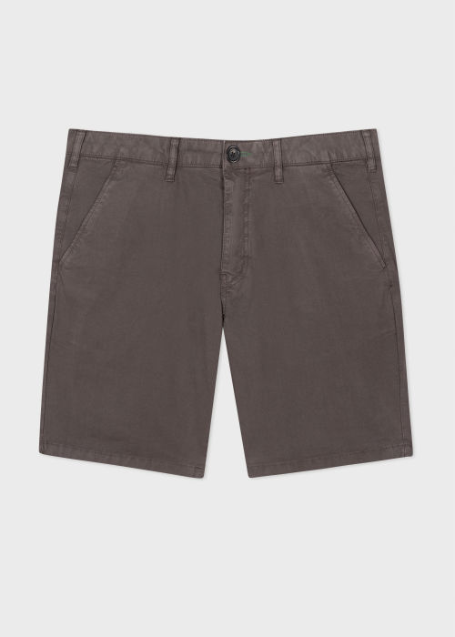 Product view - Men's Dark Grey Cotton-Twill 'Broad Stripe Zebra' Shorts Paul Smith