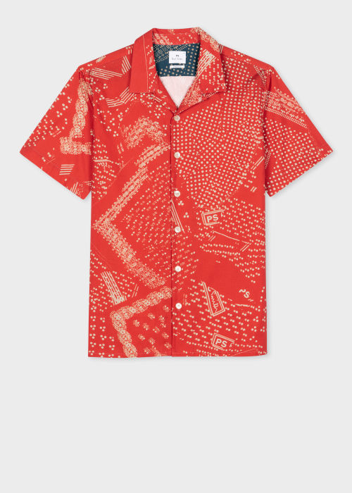 Product view - Men's Red 'Bandana' Print Cotton Shirt Paul Smith