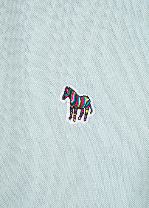Men S Slim Fit Sky Zebra Logo Polo Shirt With Red Tipping