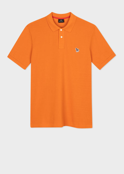 Product View - Men's Orange Organic Cotton Zebra Polo Shirt Paul Smith