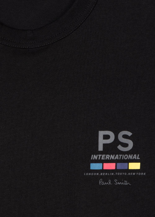 Detail View - Black Organic Cotton PS Initial T-Shirt Paul Smith