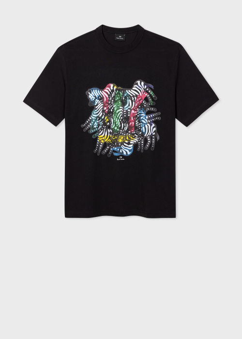 Product view - Black 'Zebra Kaleidoscope' Print T-Shirt Paul Smith