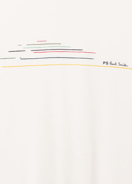 Tee-shirt Ecru à Motif "Stripe" sur la Poitrine Paul Smith - Vue détaillée