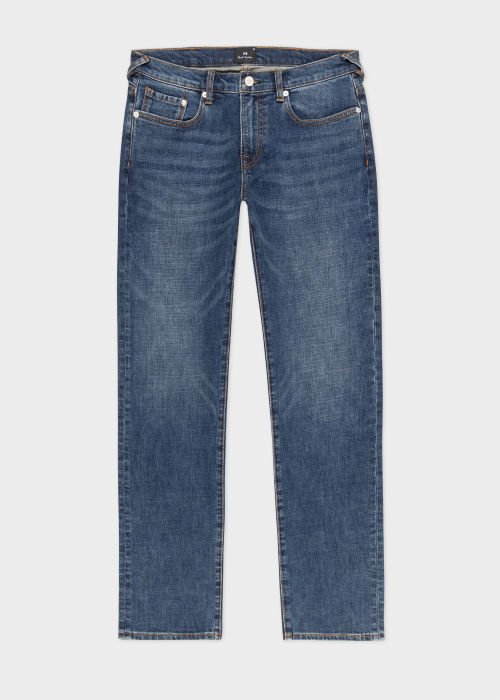 Tapered-Fit 'Crosshatch Stretch' Blue-Rinse Jeans by Paul Smith