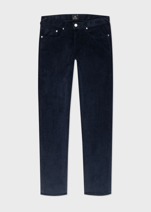 Product view - Men's Tapered-Fit Dark Navy Corduroy Trousers Paul Smith