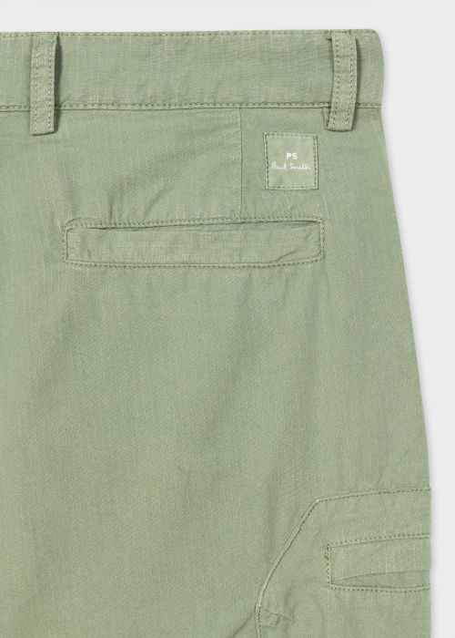 Product view - Men's Green Cotton-Blend Ripstop Cargo Shorts Paul Smith
