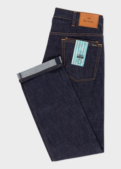 Standard-Fit Indigo-Rinse 'Crosshatch Stretch' Jeans by Paul Smith