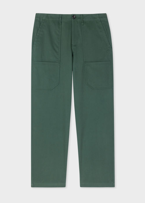 Product view - Men's Green Stretch-Cotton Work Pants Paul Smith