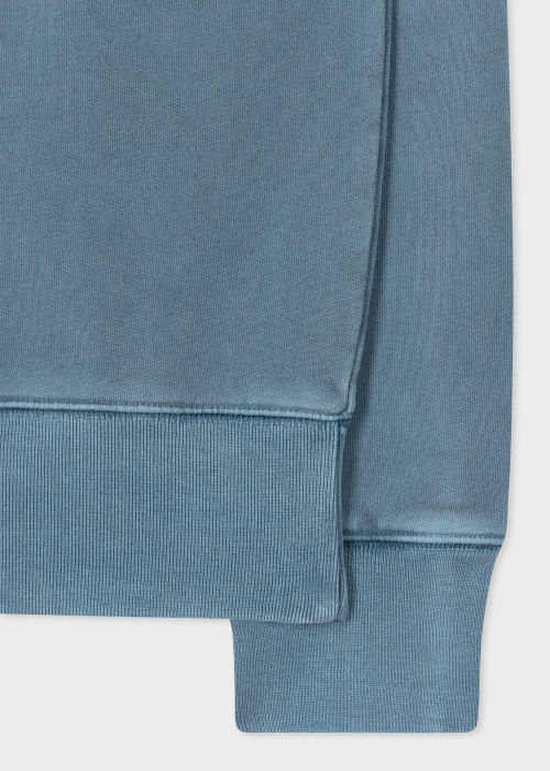 Product View - Men's Blue Organic Cotton 'Happy' Raglan Sweatshirt Paul Smith