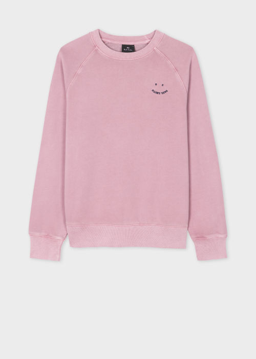 Product View - Men's Pink Cotton 'Happy' Raglan Sweatshirt Paul Smith