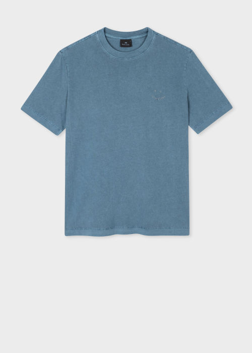 Product View - Men's Blue Cotton 'Happy' T-Shirt Paul Smith