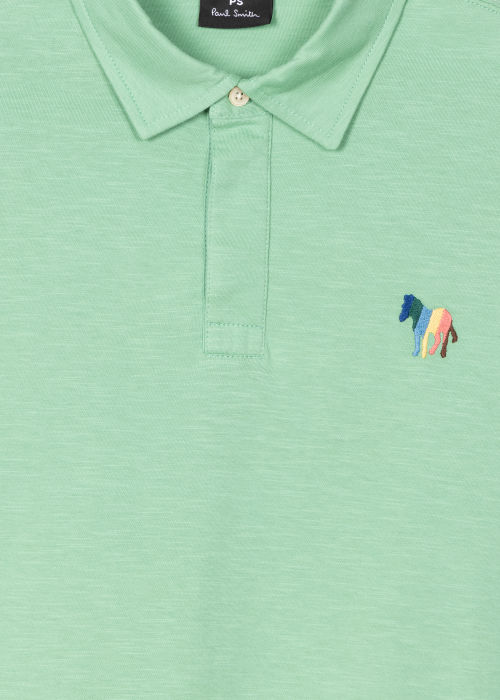 Product view - Men's Mint Green Cotton 'Broad Stripe Zebra' Polo Shirt Paul Smith