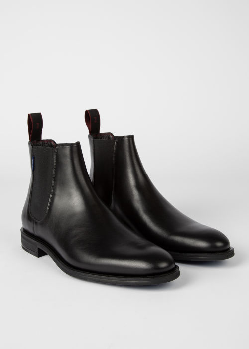 Product View - Men's Black Leather 'Cedric' Boots Paul Smith