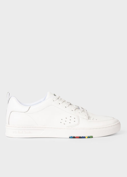 Product View - Men's White Leather 'Cosmo' Trainers Paul Smith