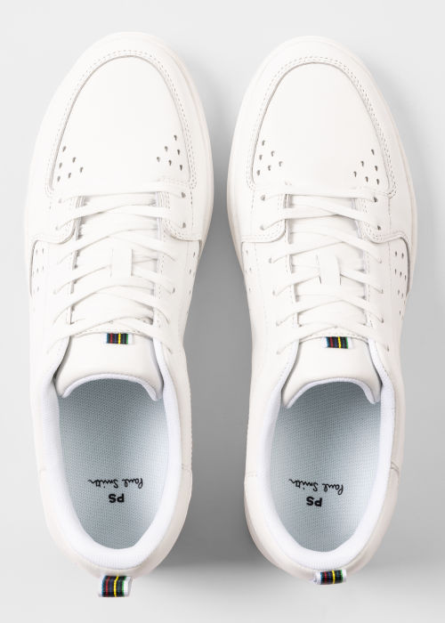 Product View - Men's White Leather 'Cosmo' Sneakers Paul Smith