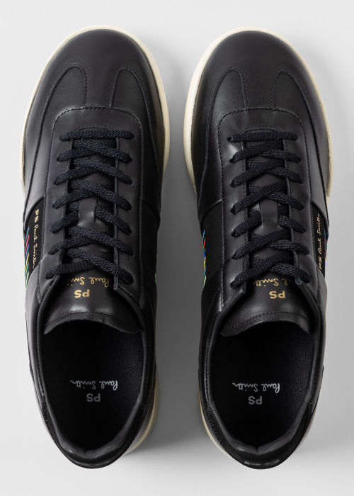 Detail View - Black Leather 'Dover' Sneakers Paul Smith