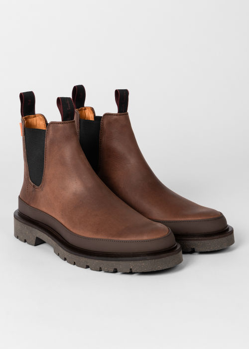 Product view - Men's Brown Leather 'Geyser' Boots Paul Smith