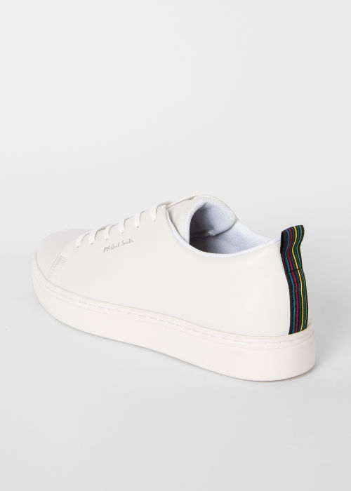 Men's White Leather 'Lee' Trainers  by Paul Smith