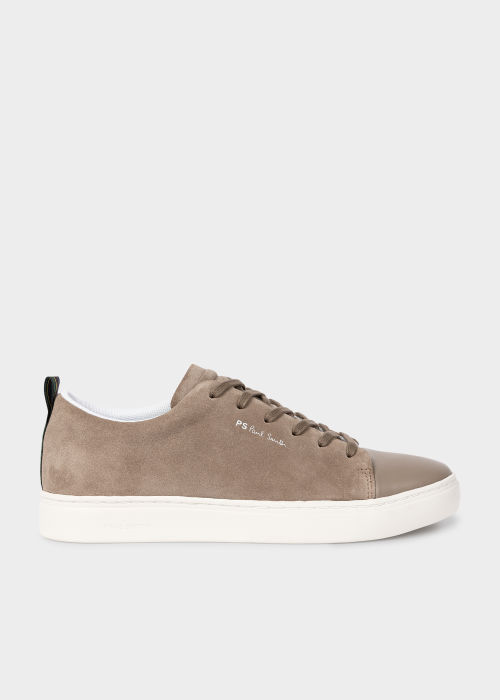 Front View - Taupe Suede 'Lee' Trainers Paul Smith