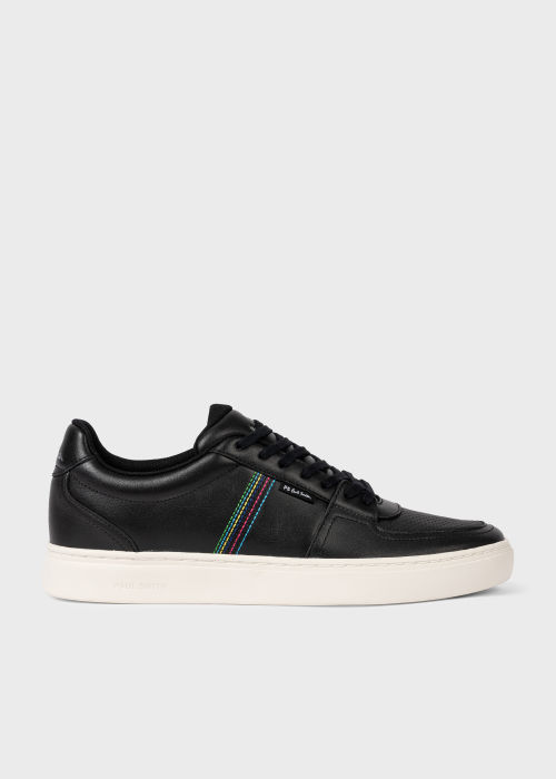 Front View - Black 'Margate' Leather Trainers Paul Smith