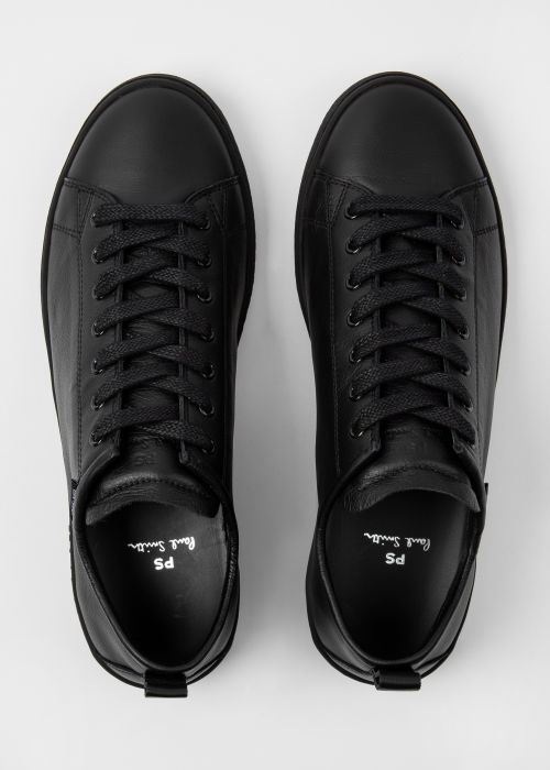 Top down view - Black 'Miyata' Trainers With Tonal Sole Paul Smith