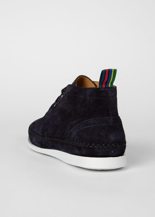 Top down view - Navy Suede 'Neon' Boots Paul Smith