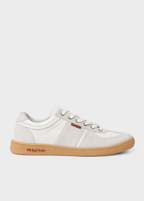Product View - Men's White Leather 'Roberto' Sneakers Paul Smith
