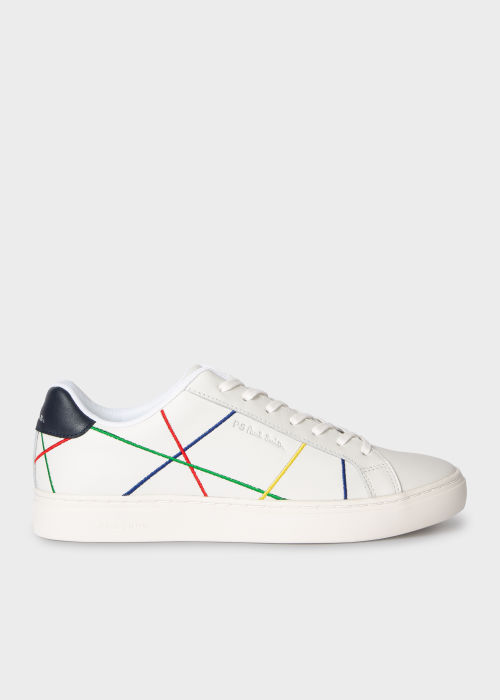 Front view - Men's White Abstract 'Rex' Sneakers Paul Smith
