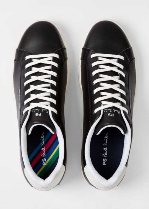 Top down view - Men's Black Leather 'Rex' Sneakers Paul Smith