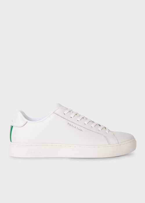 Side view - Men's White Leather 'Rex' Trainers Paul Smith