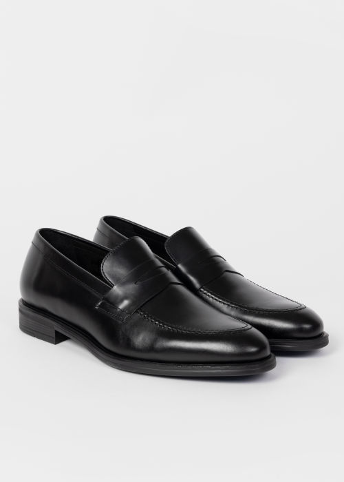 Product view - Men's Black Leather 'Remi' Loafers Paul Smith