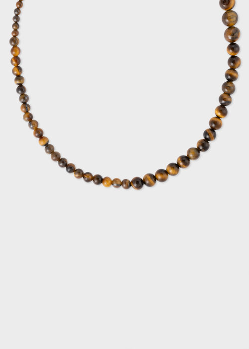 Men's Tiger Eye & Gold Vermeil Beaded Necklace by Completedworks