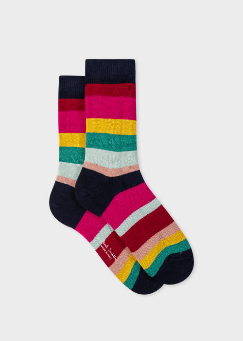 Women's Textured Swirl Stripe Cashmere-Blend Socks
