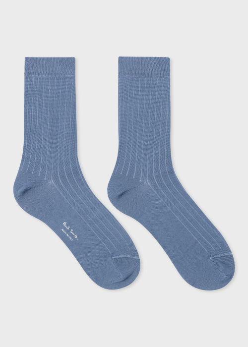 Women's Cornflower Blue Ribbed Socks