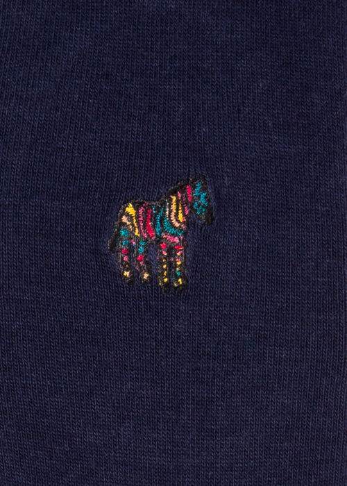 Detail view - Women's Navy Socks With 'Swirl' Embroidered Zebra Paul Smith