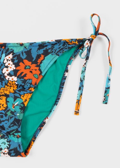 Detail View - Women's Blue 'Tropical Floral' Bikini Bottoms 