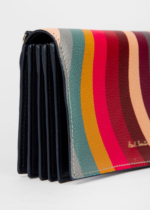 Detail view - Women's 'Swirl' Print Leather Purse With Strap Paul Smith