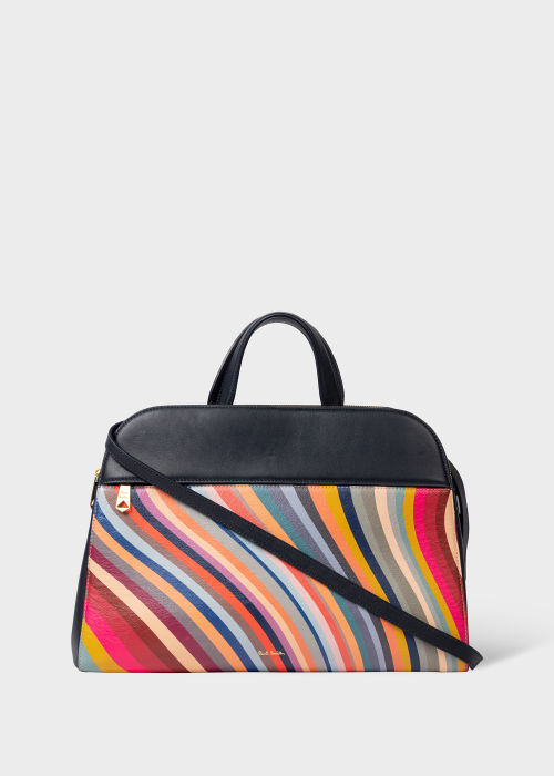 Front View - Women's 'Swirl' Leather Bowling Bag Paul Smith
