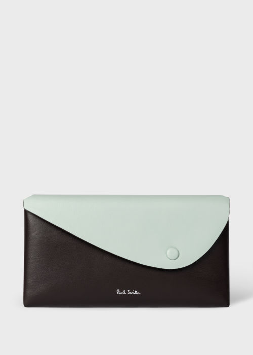 Front View - Women's Colourblock Leather Phone Pouch Paul Smith