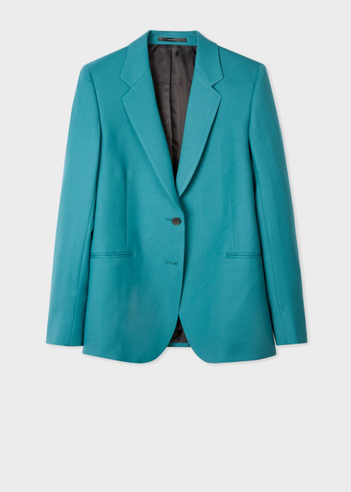 Onleesbaar Perseus onbetaald A Suit To Travel In - Women's Turquoise Two-Button Wool Blazer