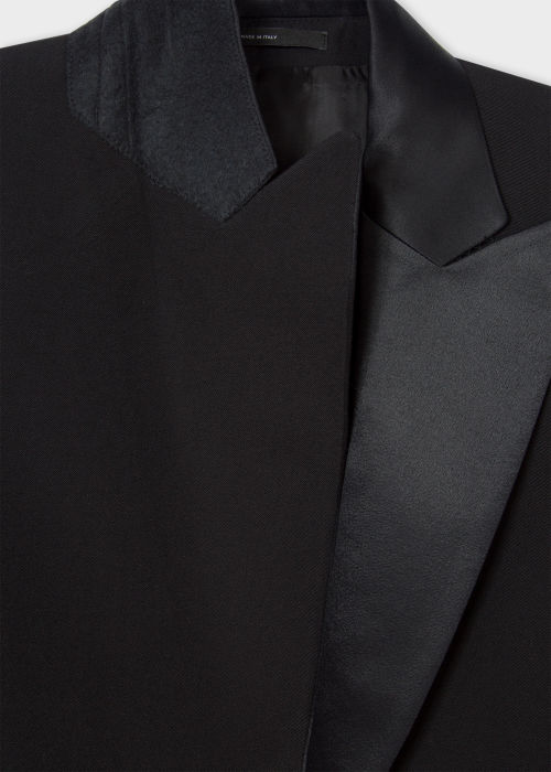 Women's Slim-Fit Black One-Button Wool Tuxedo Blazer by Paul Smith