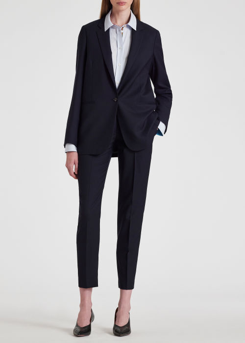 A Suit To Travel In - Women's Dark Navy Wool Travel Blazer by Paul Smith