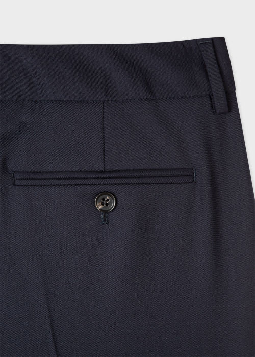 Women's Navy Tapered-Fit Wool Pants