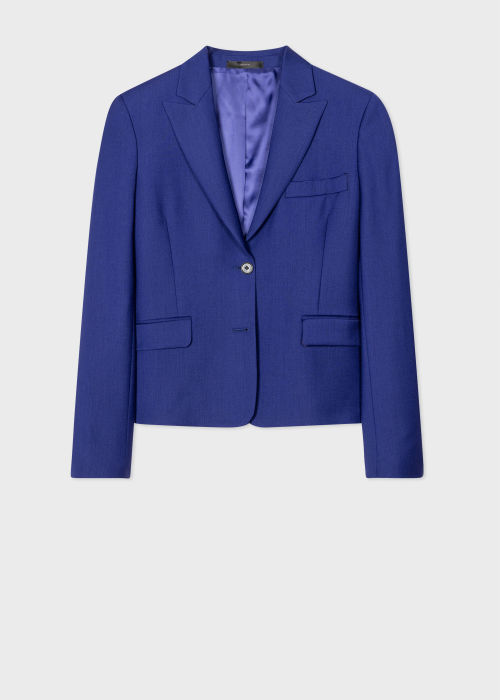 Product View - Women's Cobalt Blue Wool Two-Button Blazer Paul Smith