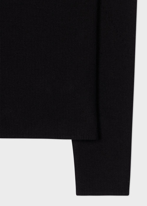 Detail View - Women's Black Ribbed 'Signature Stripe' Sweater Paul Smith