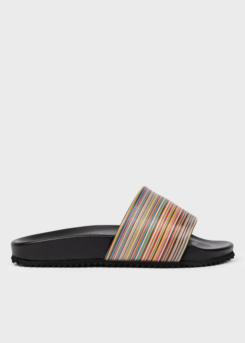 Product View - Women's Leather 'Signature Stripe' 'Dru' Slides Paul Smith