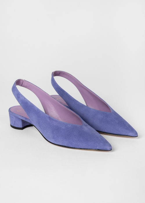 Product View - Women's Lilac Suede 'Enid' Slingback Heels Paul Smith