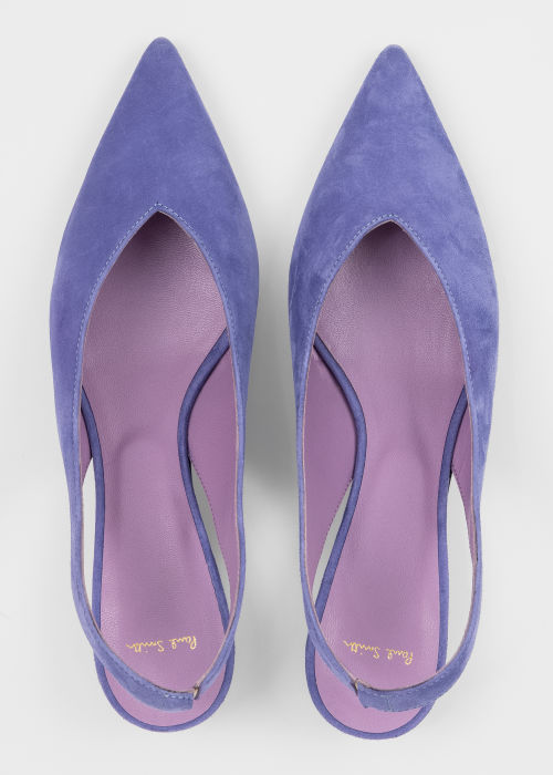 Product View - Women's Lilac Suede 'Enid' Slingback Heels Paul Smith