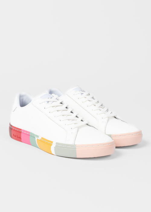 Women's White Leather 'Lapin' Swirl Trainers