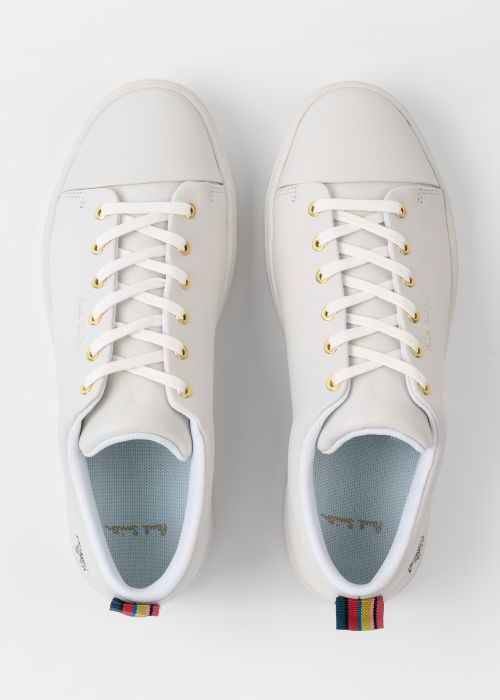 Top down view - Women's White Leather 'Lee' Trainers Paul Smith